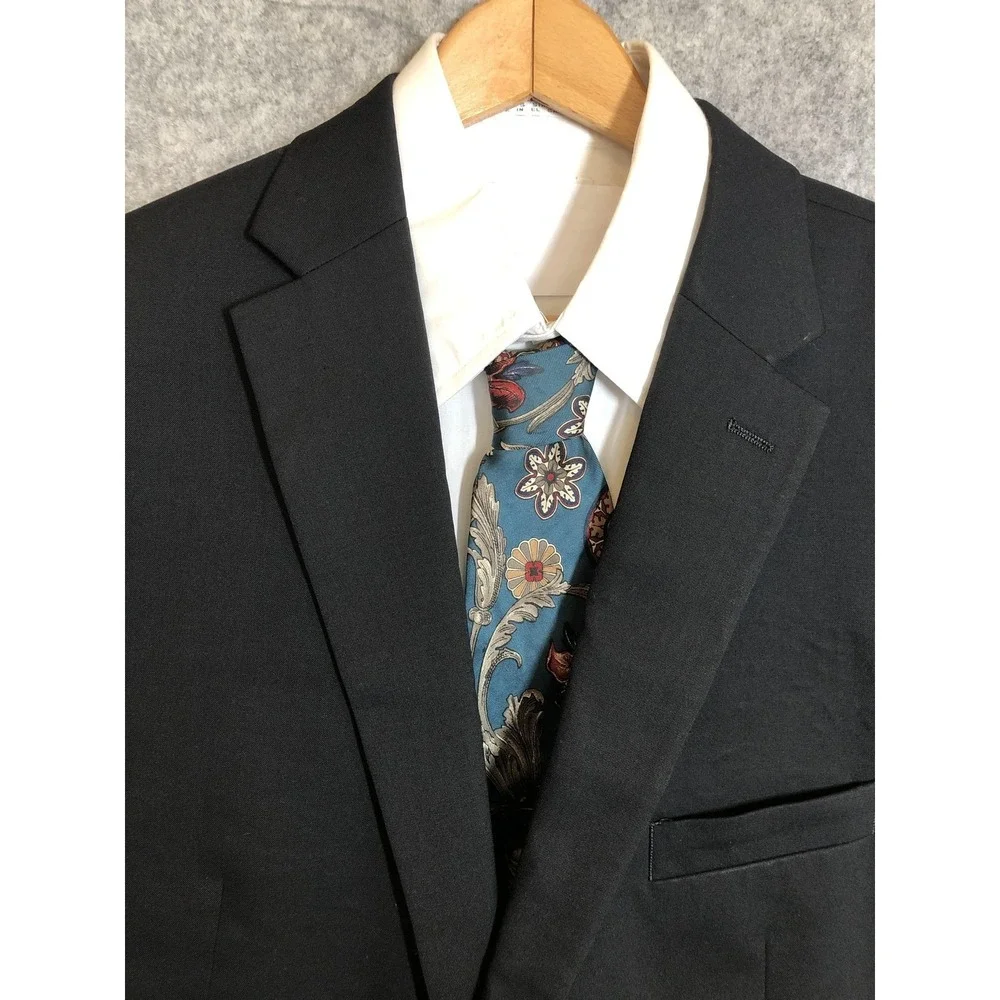 Chaps Blazer Sport‎ Coat Mens 44R Black Suit Coat Jacket Career Casual Classic